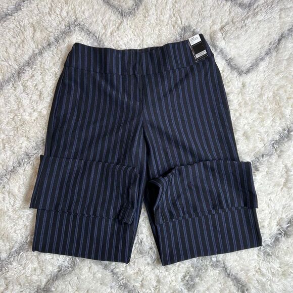 New York & Company Black and Blue Striped flare Pants - Picture 3 of 12